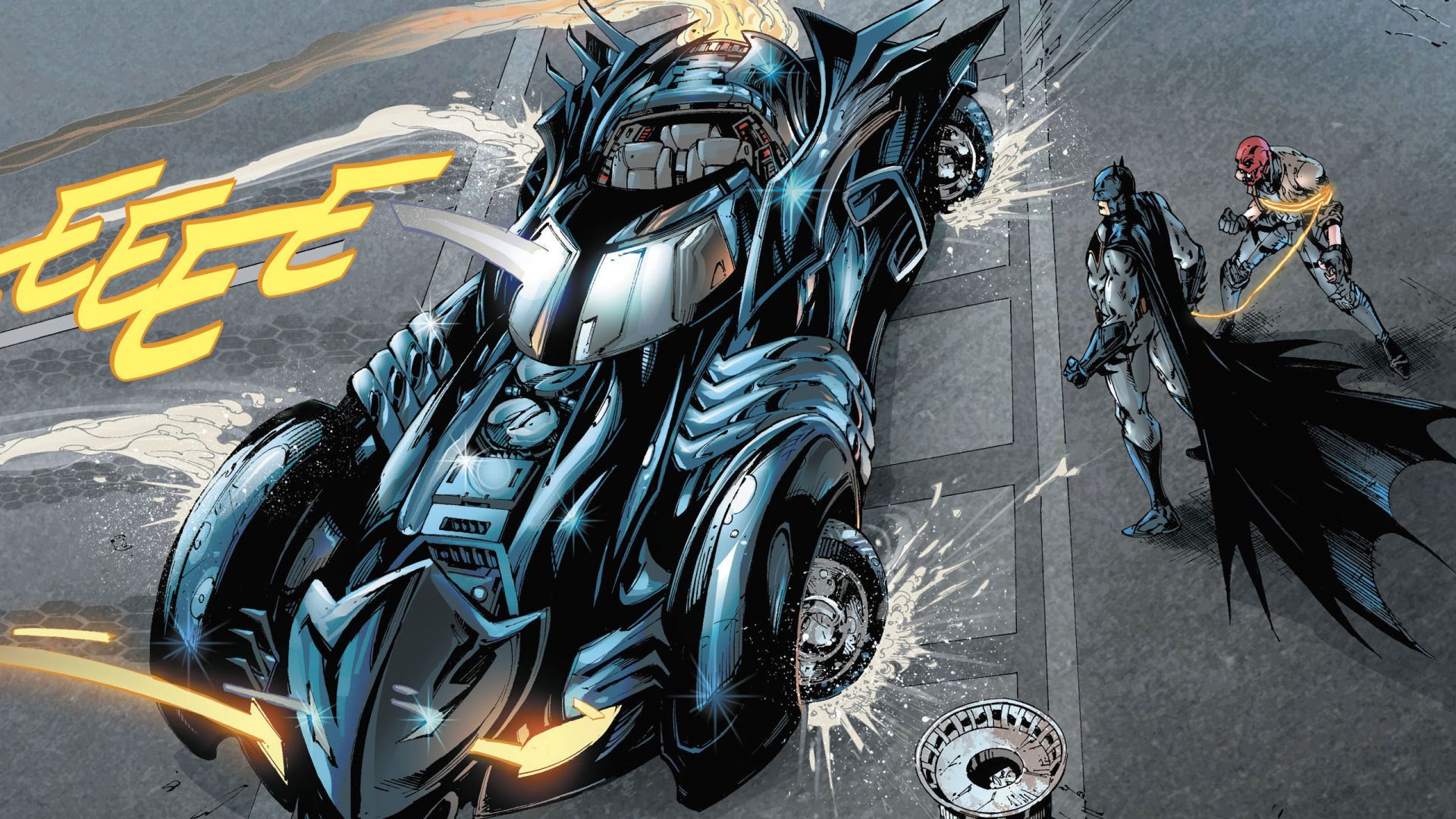 Wallpaper Batman, batmobile, red hood, comics