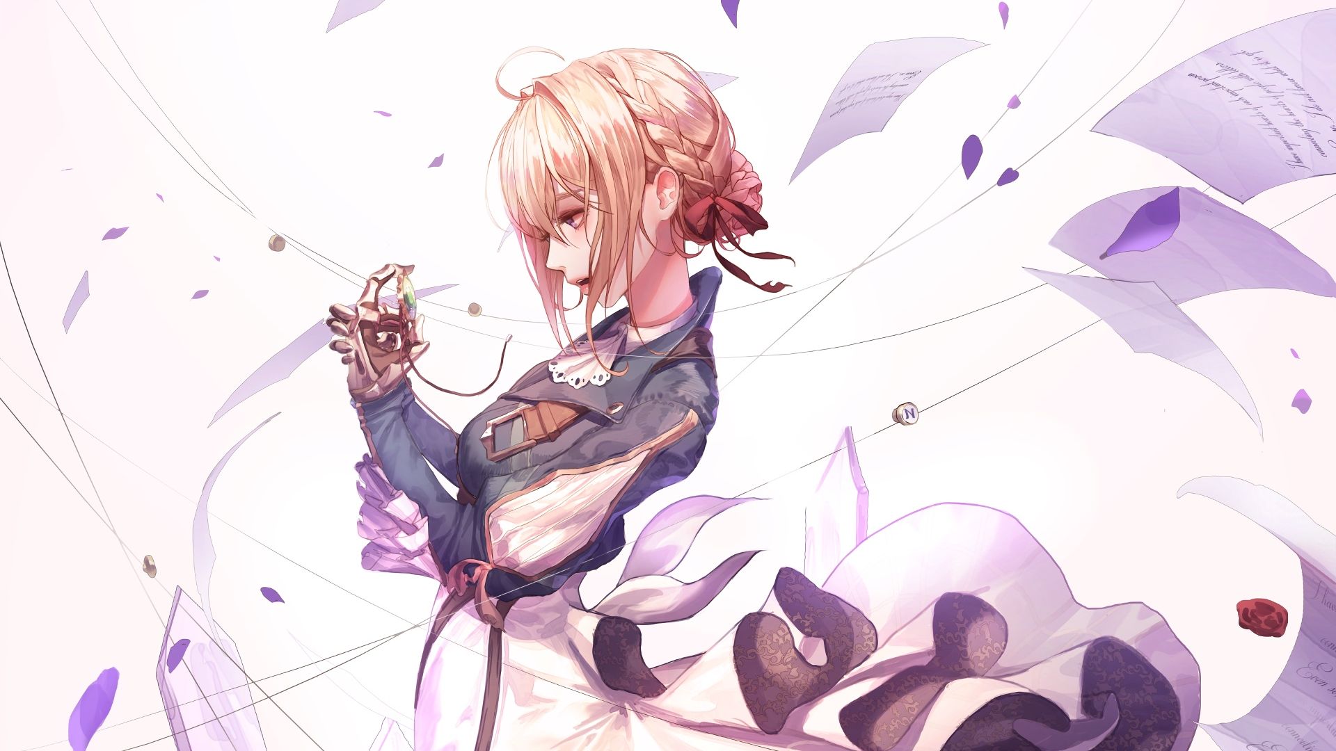 Wallpaper Violet Evergarden, anime, blonde anime girl