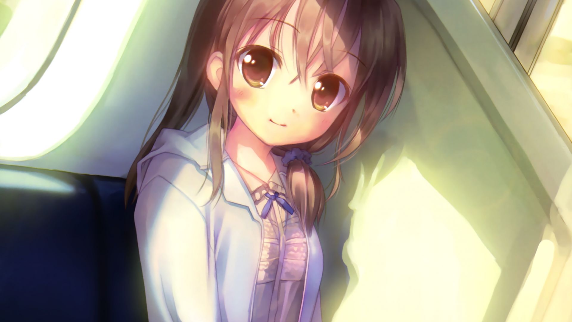 Wallpaper Cute, original, anime girl, beautiful, brown eyes