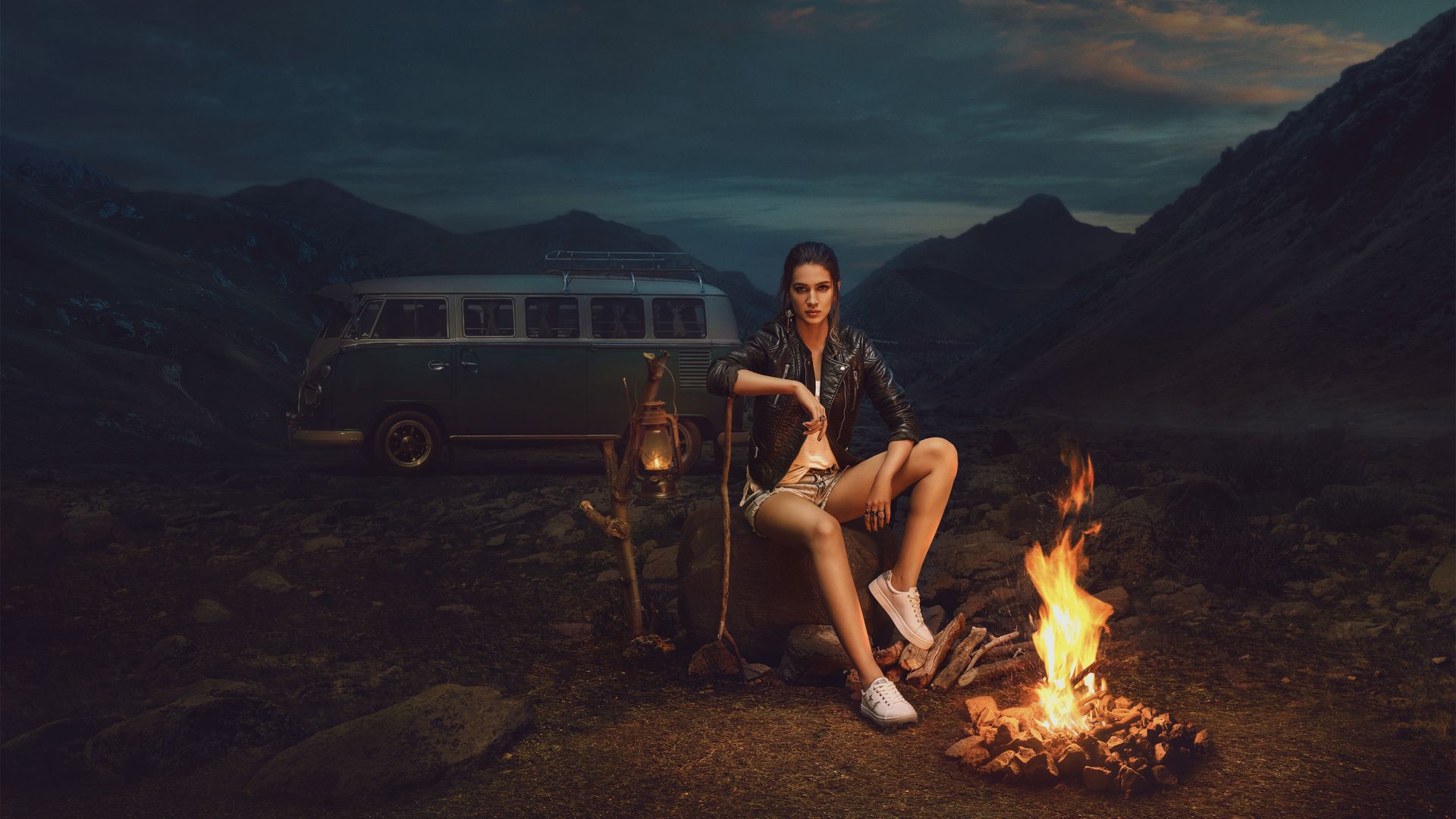 Wallpaper Kriti sanon, outdoor, campfire, 2017