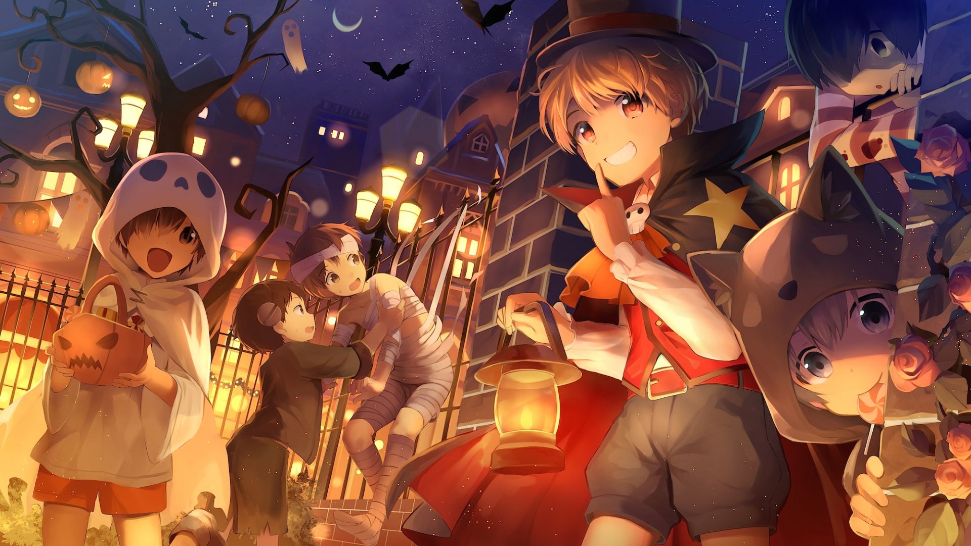 Desktop Wallpaper Halloween, Fun, Party, Anime, Hd Image, Picture,  Background, B6a04a