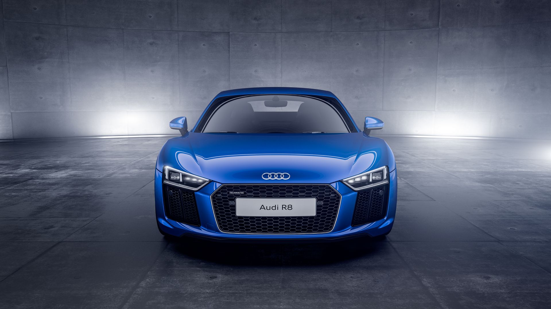 Wallpaper Audi R8, blue, sports, front view, 4k