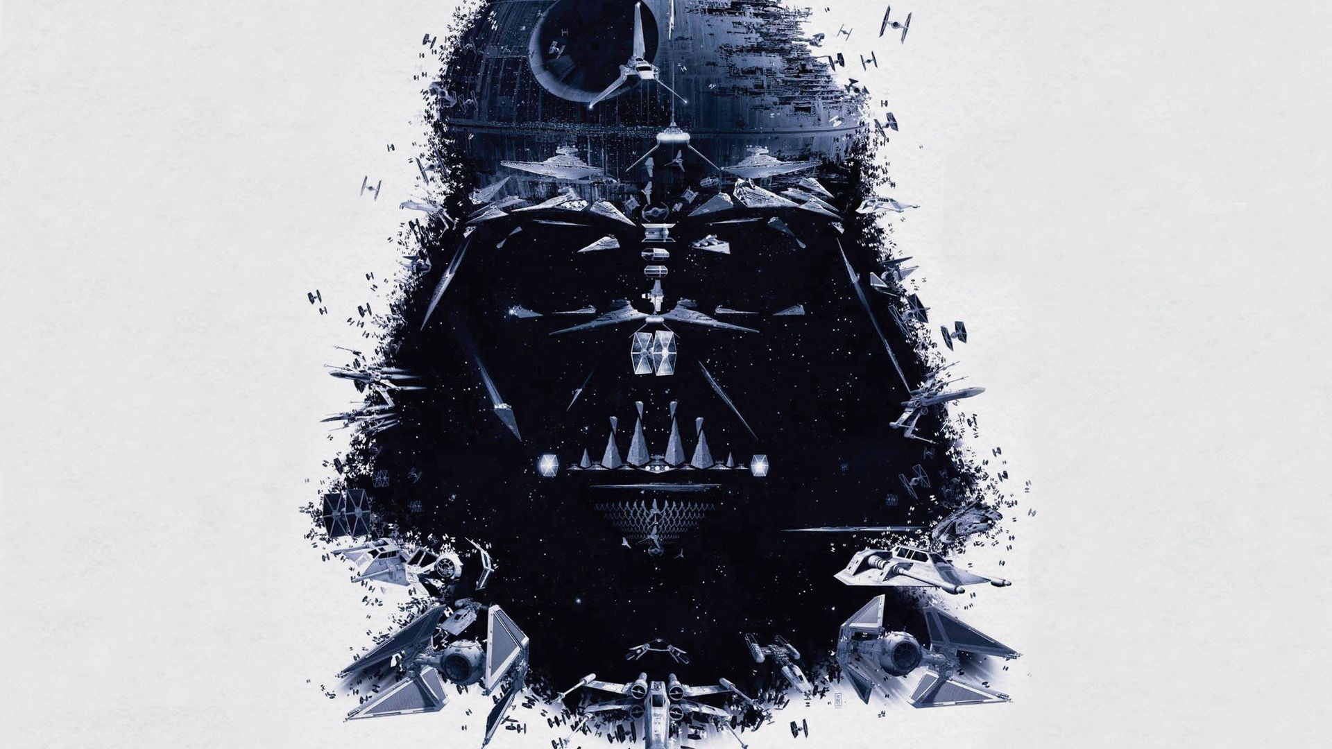 Wallpaper Darth Vader, death star artwork