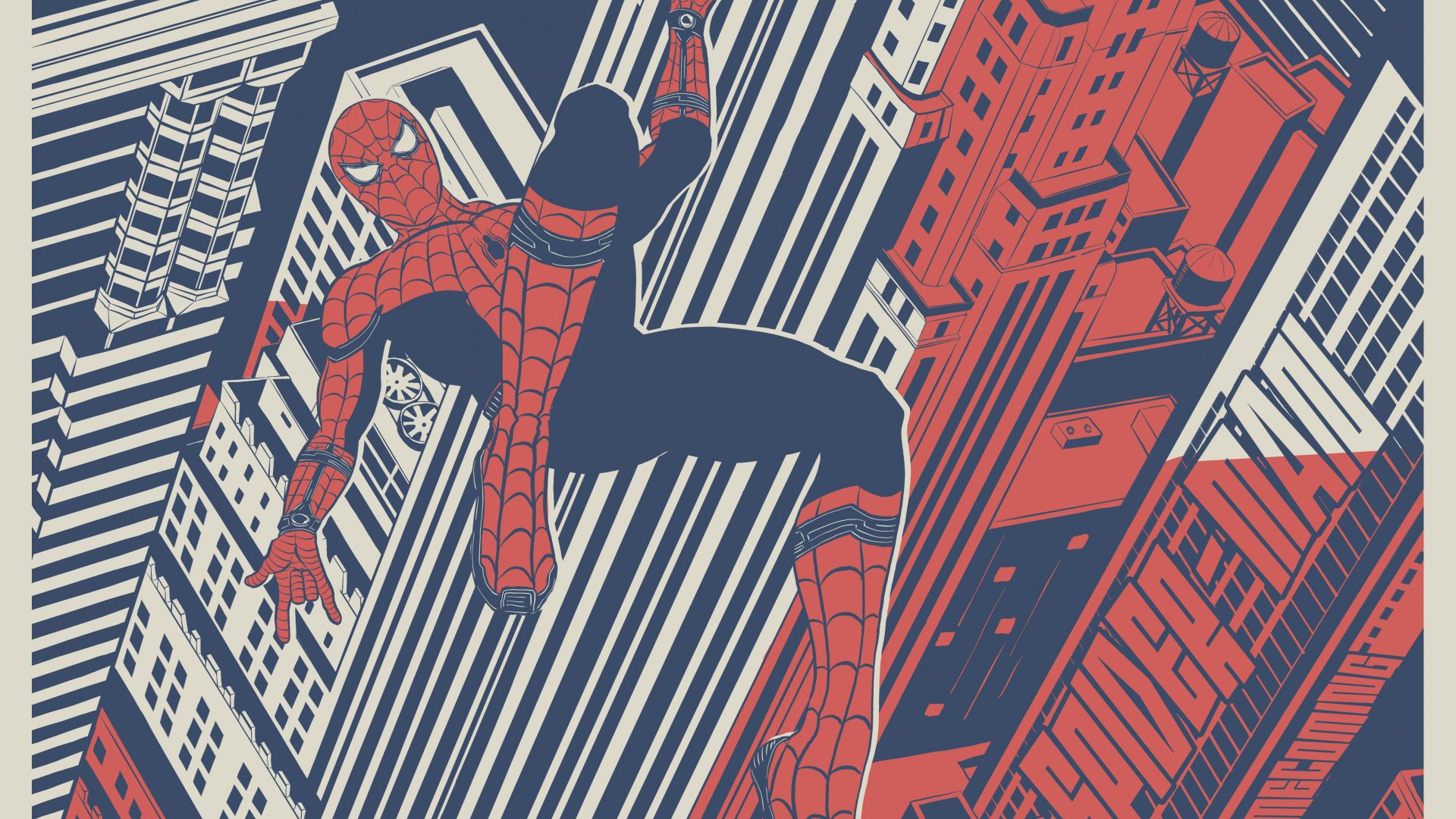 Wallpaper Spider man: Homecoming, spider man, swings, fan art