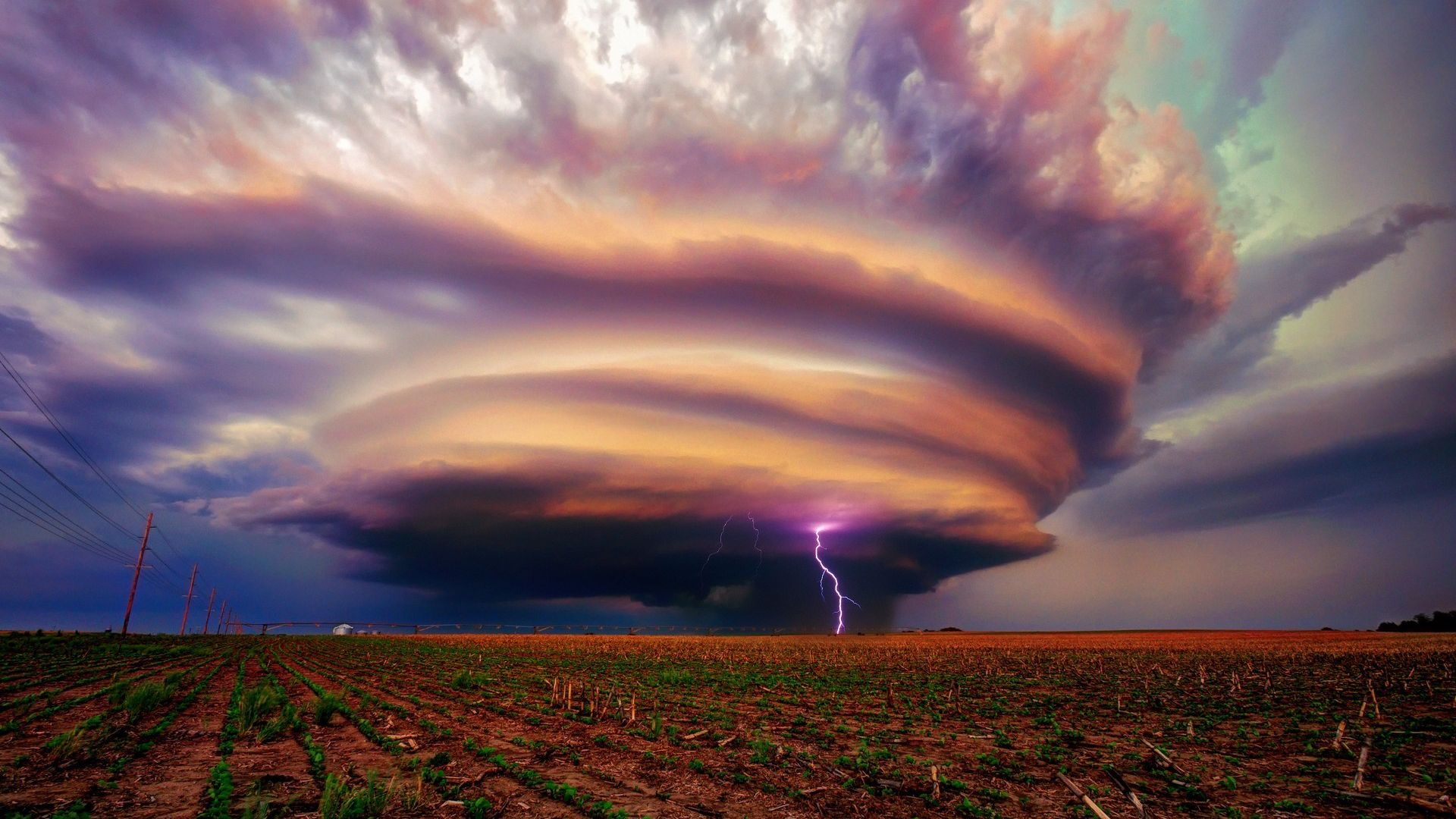 Desktop Wallpaper Storm, Clouds, Landscape, Nature, Lightning, Hd Image,  Picture, Background, B9kxjl