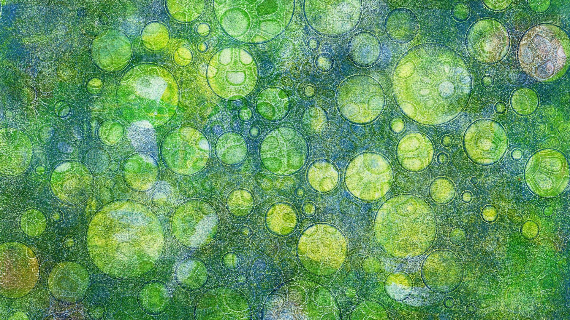 Wallpaper Abstract, greenish, circles, pattern