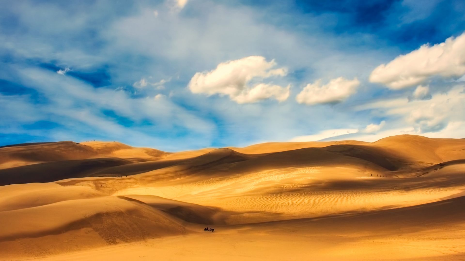 Wallpaper Blue sky, desert, dunes, nature