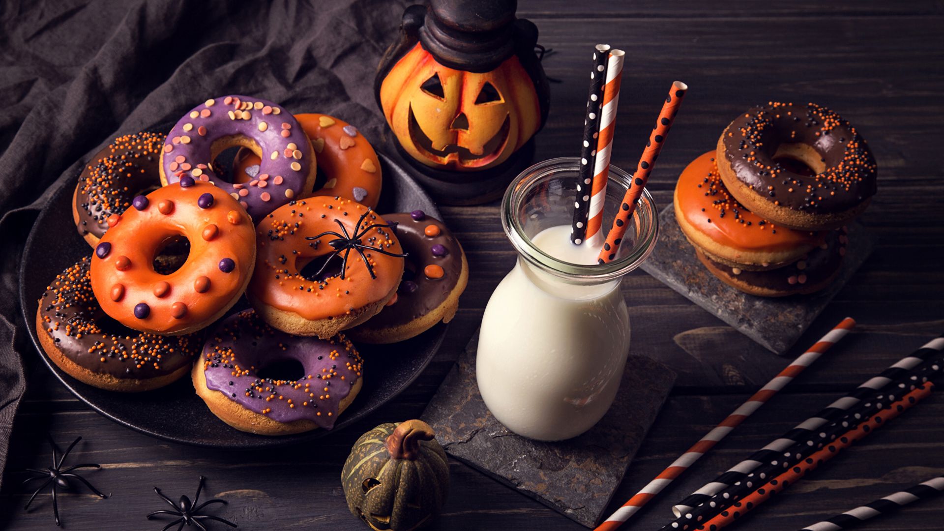 Wallpaper Halloween, food, cookies, doughnuts