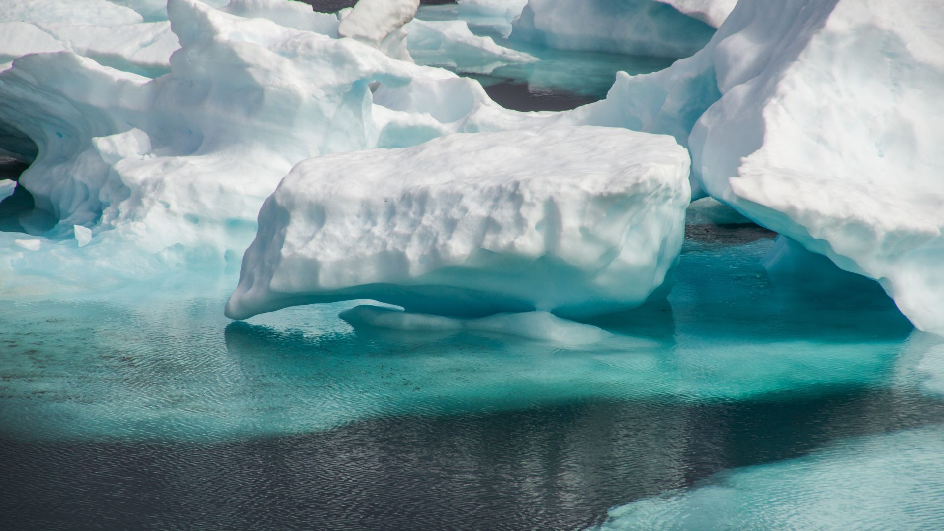 Wallpaper Snow melting, glacier, iceberg, nature, 5k