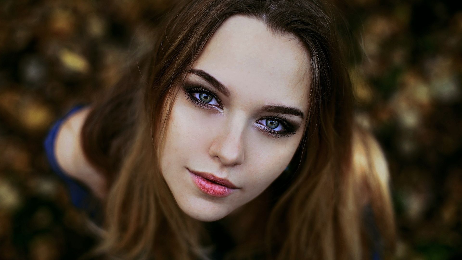 Wallpaper Cute green eyes, model