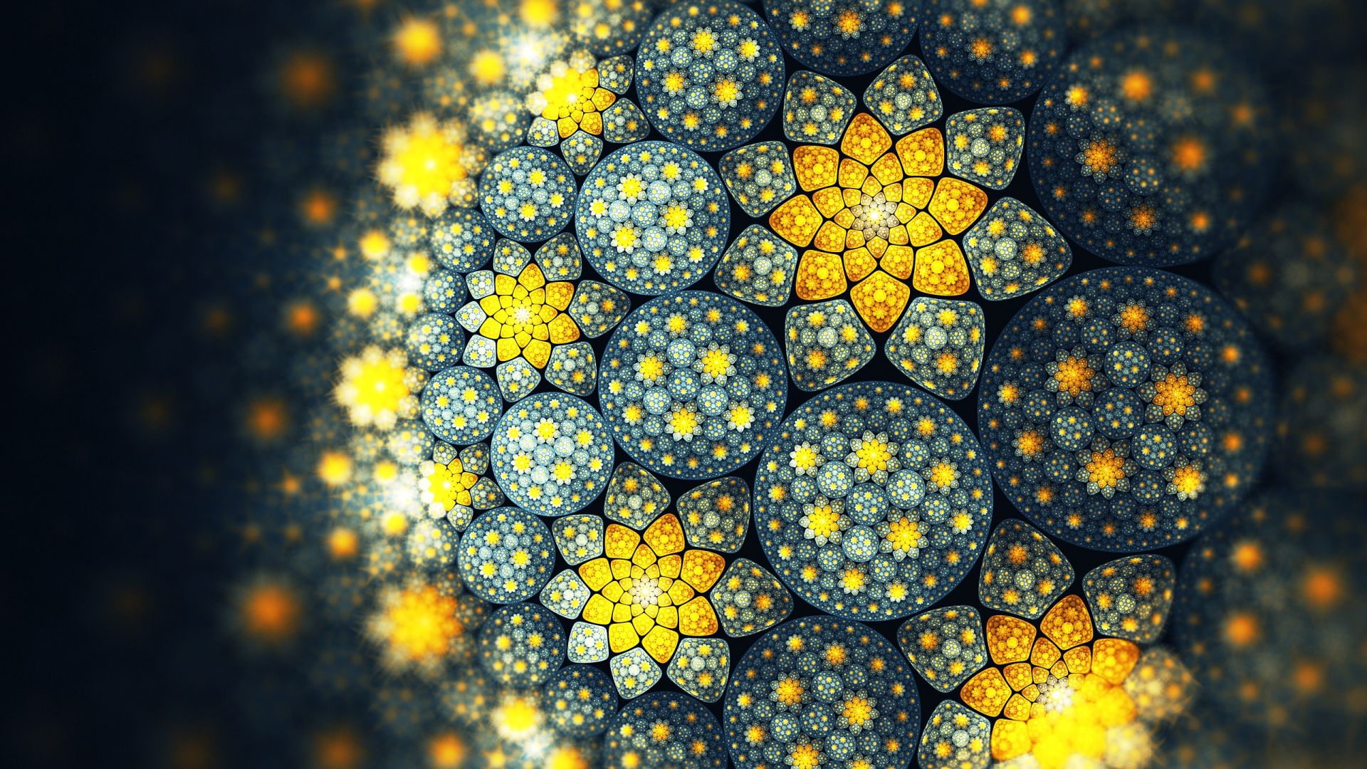 Wallpaper Floral, design, circles, fractal, pattern, abstract