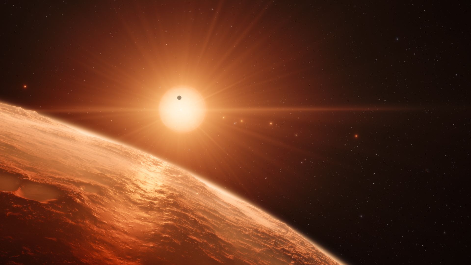 Wallpaper TRAPPIST-1, star, planet, space, 4k, 8k