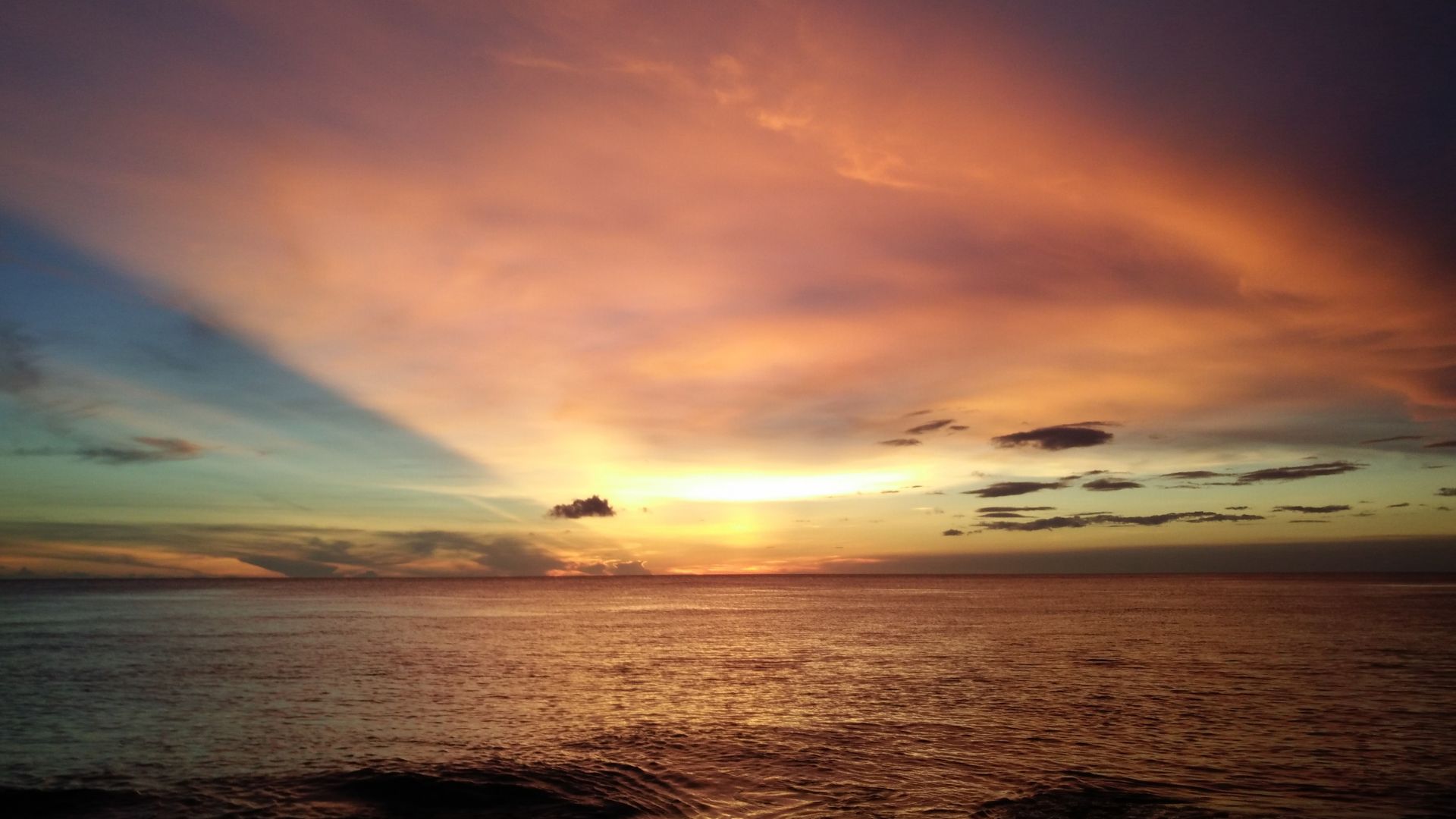 Wallpaper Sea, sunset, skyline