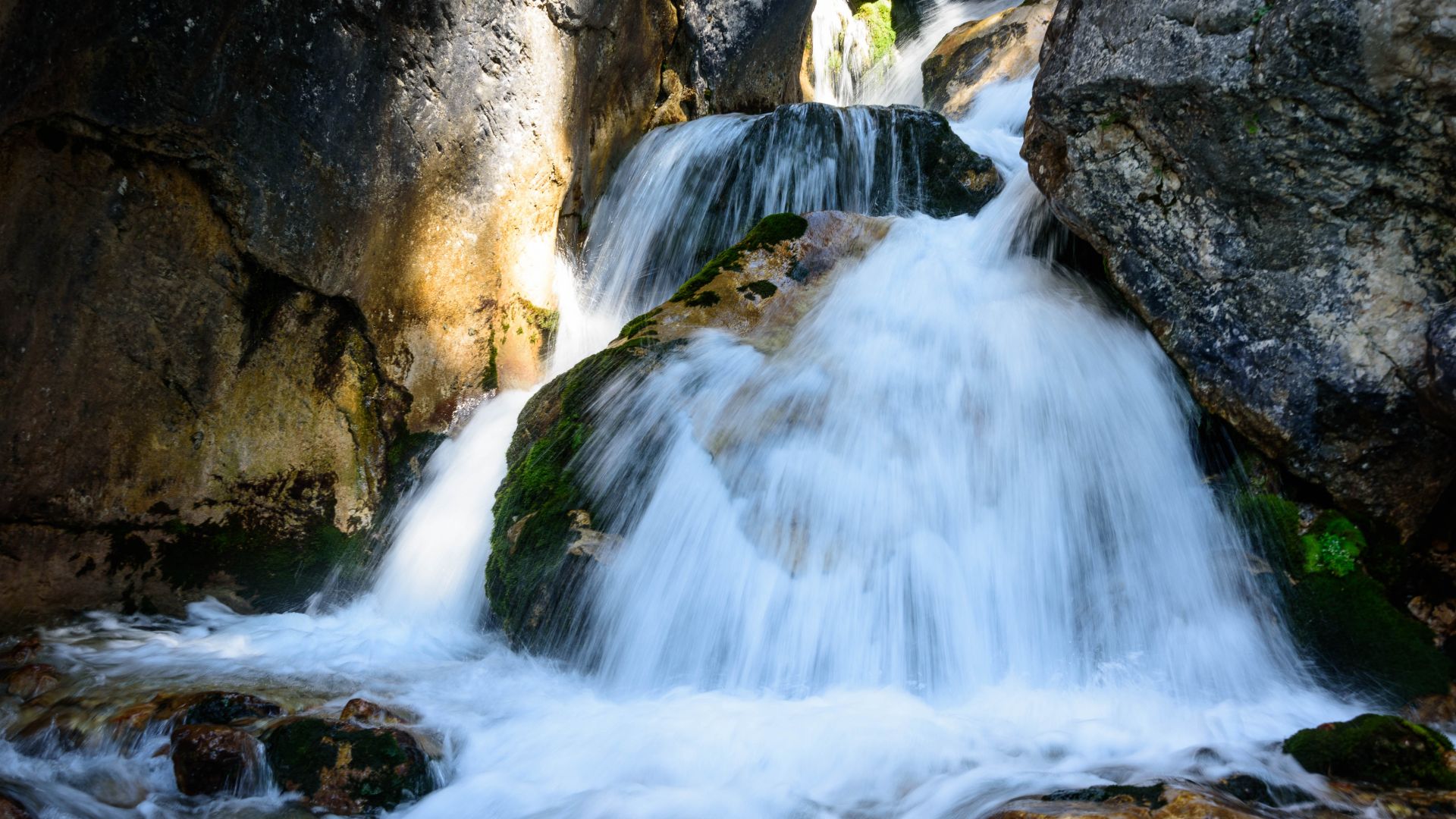 Wallpaper River, waterfall, rocks, nature