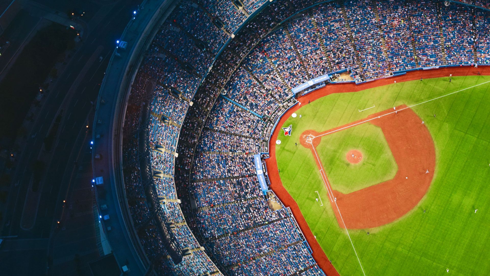 Wallpaper Baseball Stadium, aerial view, sports