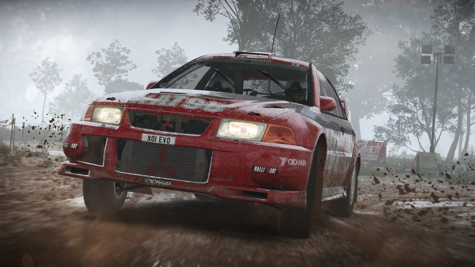 Wallpaper Race game, Dirt 4, red car, front view