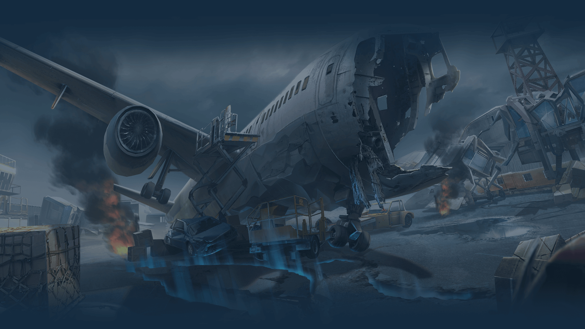 Wallpaper Lost in blue, game wreck plane