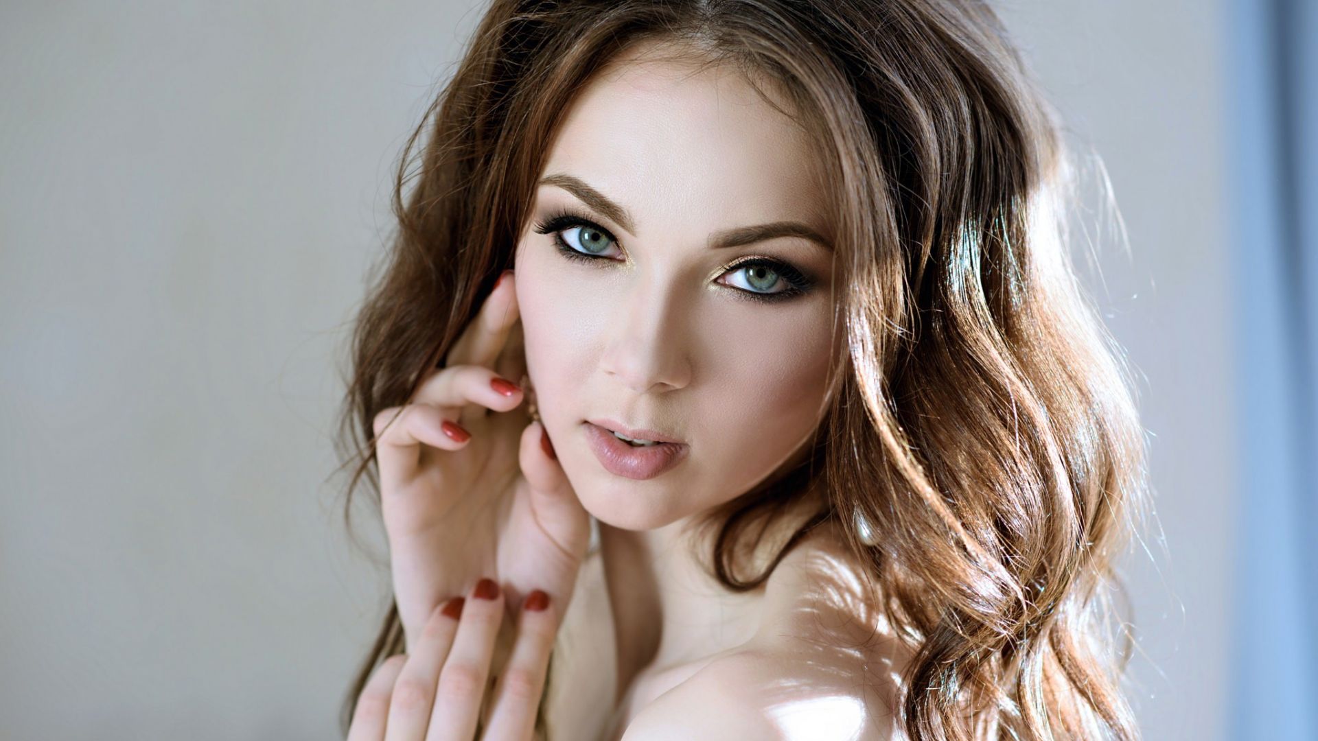 Wallpaper Ludmila, model, face, brunette