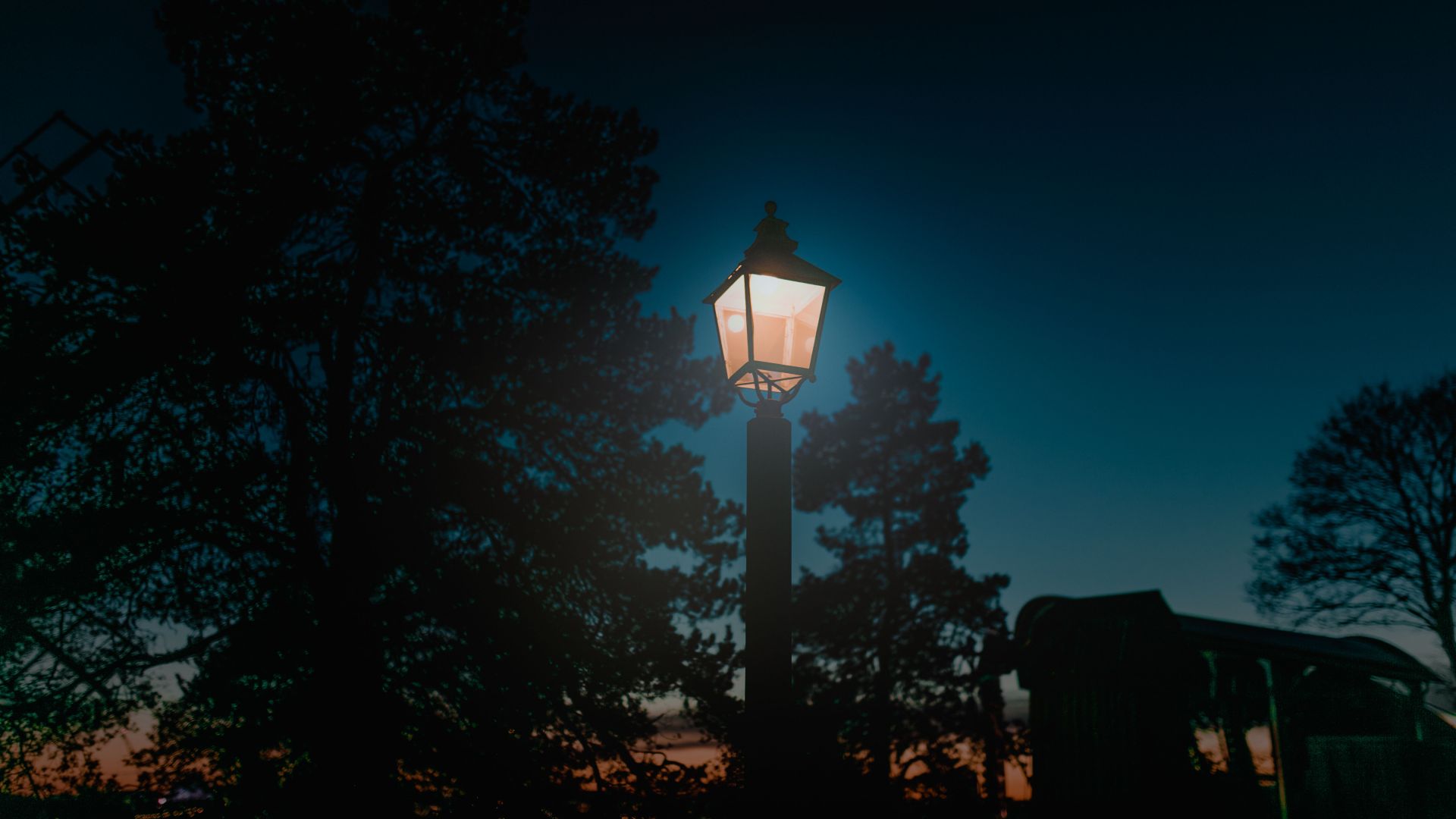 Wallpaper Lantern, night, pillar, lamp, street lights