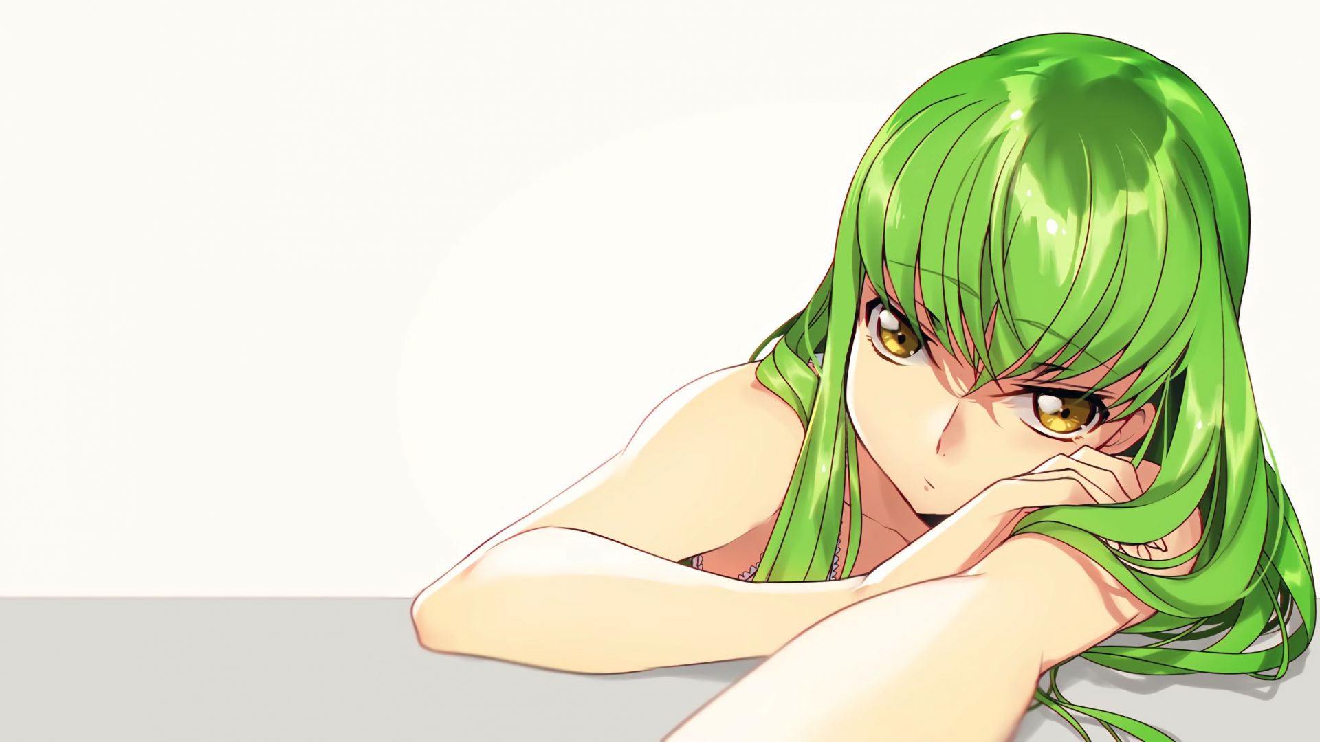 Desktop Wallpaper C C Code Geass Sad Anime Girl Green Hair