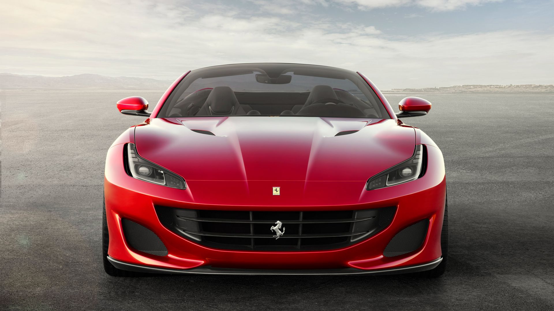 Wallpaper Ferrari Portofino, red sports car, 2017 car