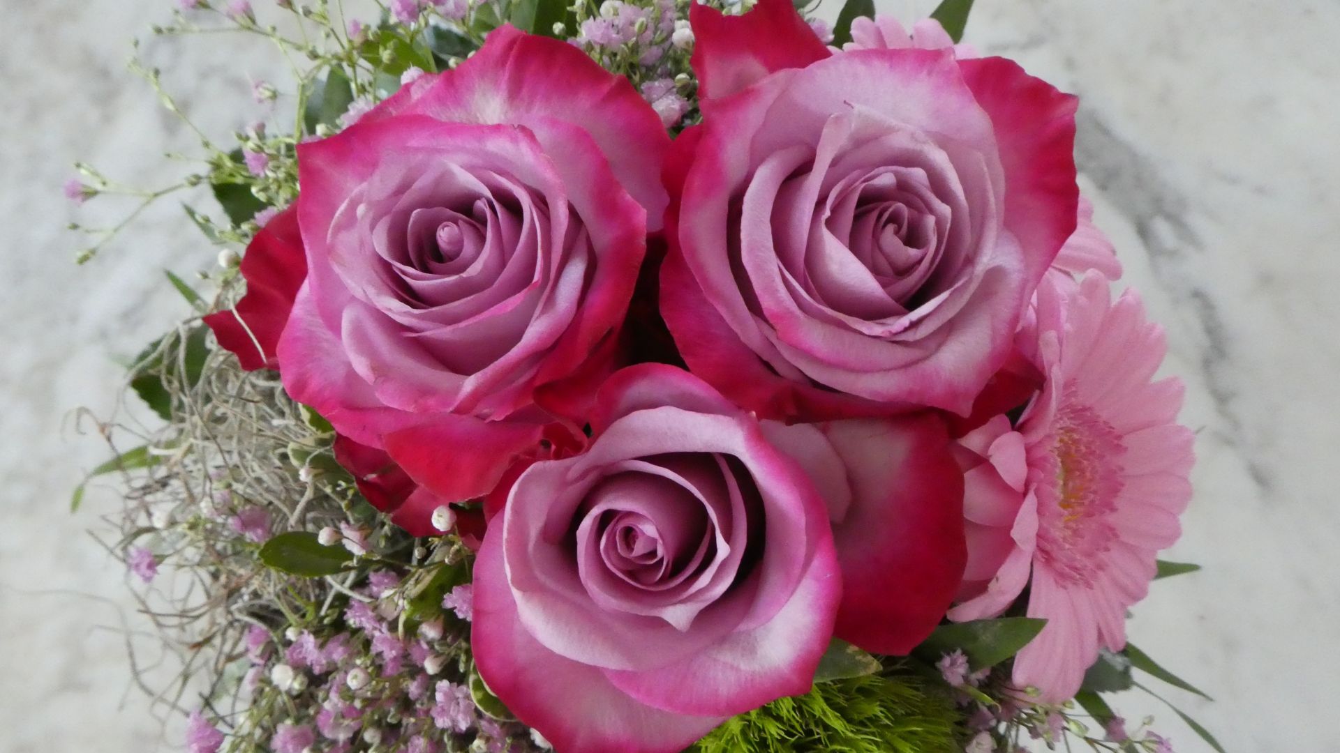Wallpaper Pink roses, bouquet, flowers, 4k