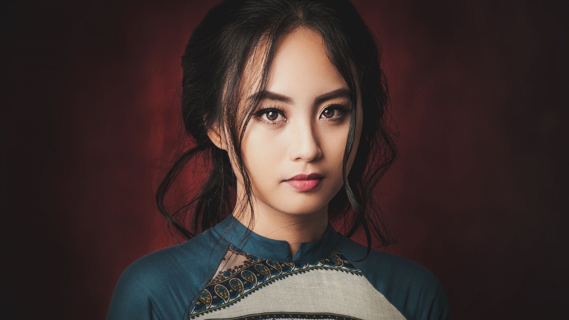 Wallpaper Asian girl, brunette