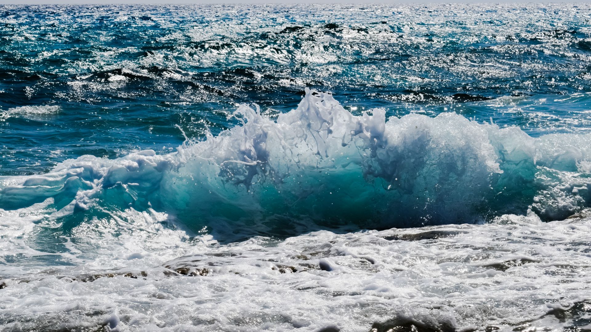 Wallpaper Water splashes, sea waves, sea