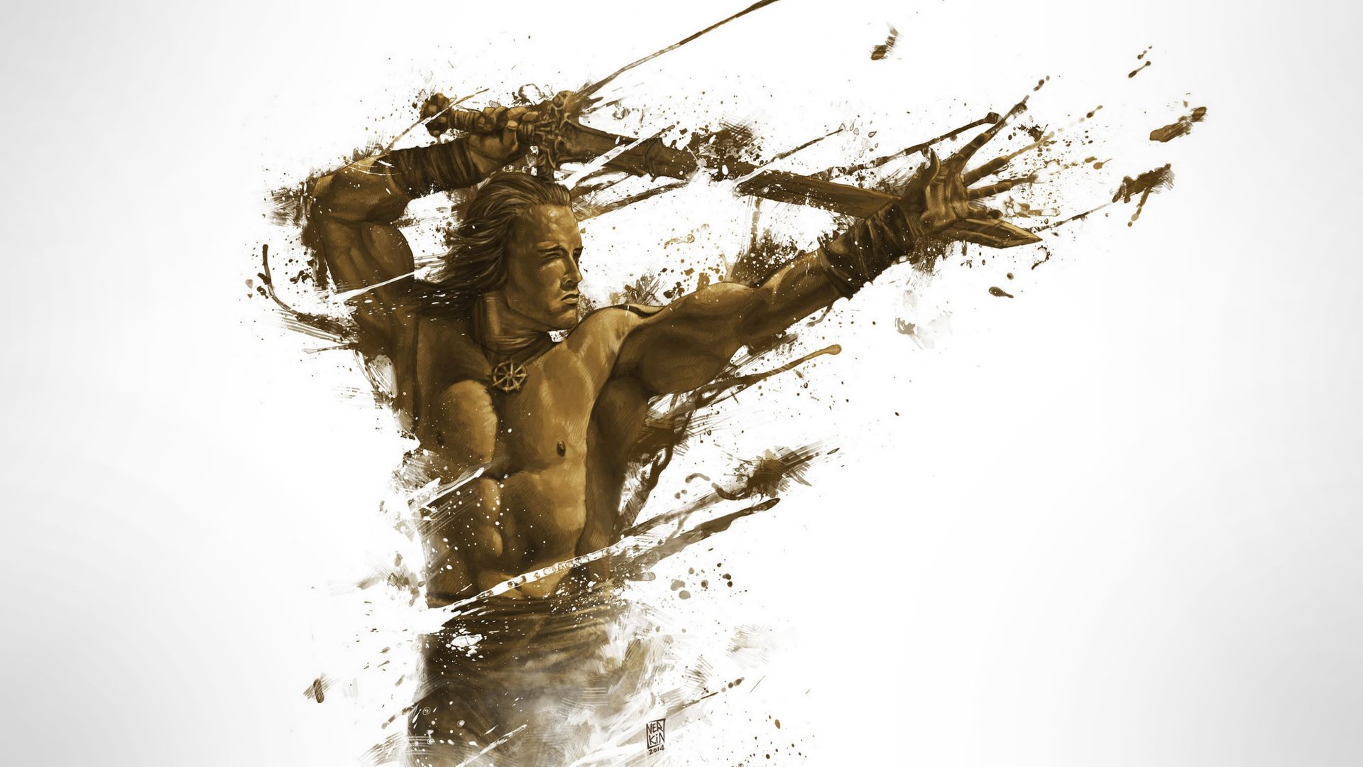 Wallpaper Arnold Schwarzenegge, Conan the Barbarian, 1982 movie, art