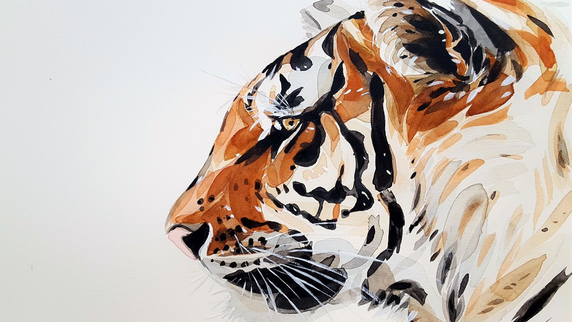 Wallpaper Tiger, predator, muzzle, art
