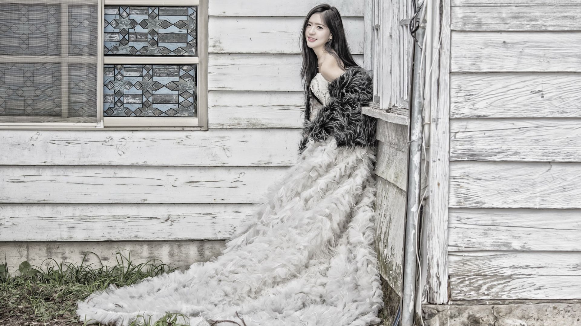 Wallpaper Wedding dress, Asian woman, model