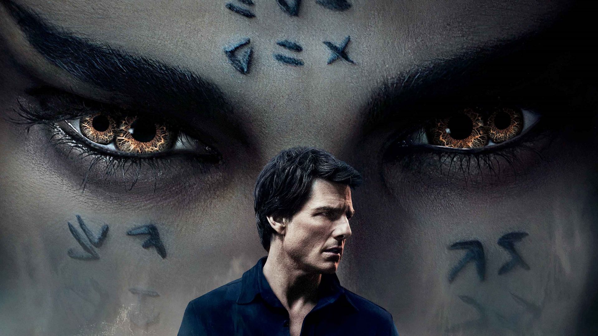 Wallpaper The Mummy, 2017 movie, Tom Cruise, face, eyes