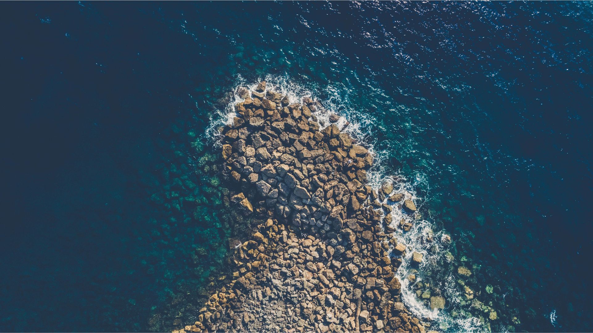 Wallpaper Rocks, coast, aerial view, lake