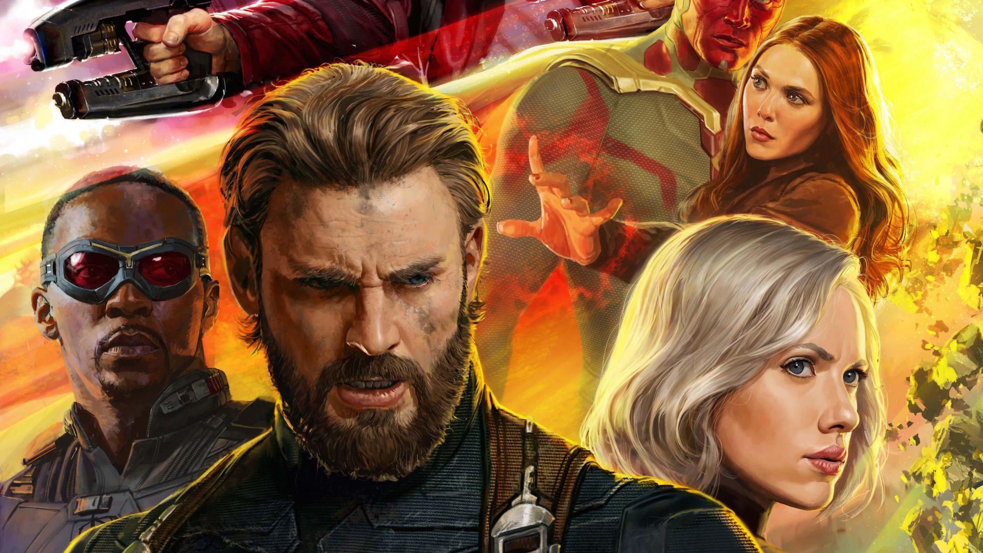 Wallpaper Avengers: infinity war, captain america, black widow, superhero, movie, 2018
