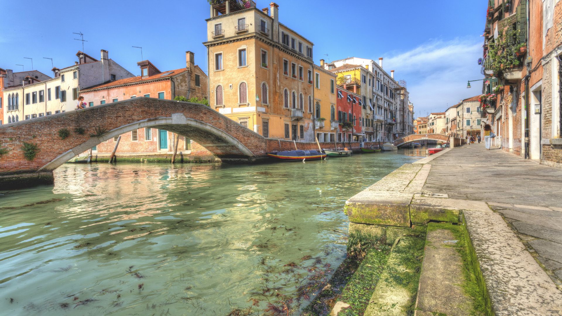 Wallpaper Venice river and bridge