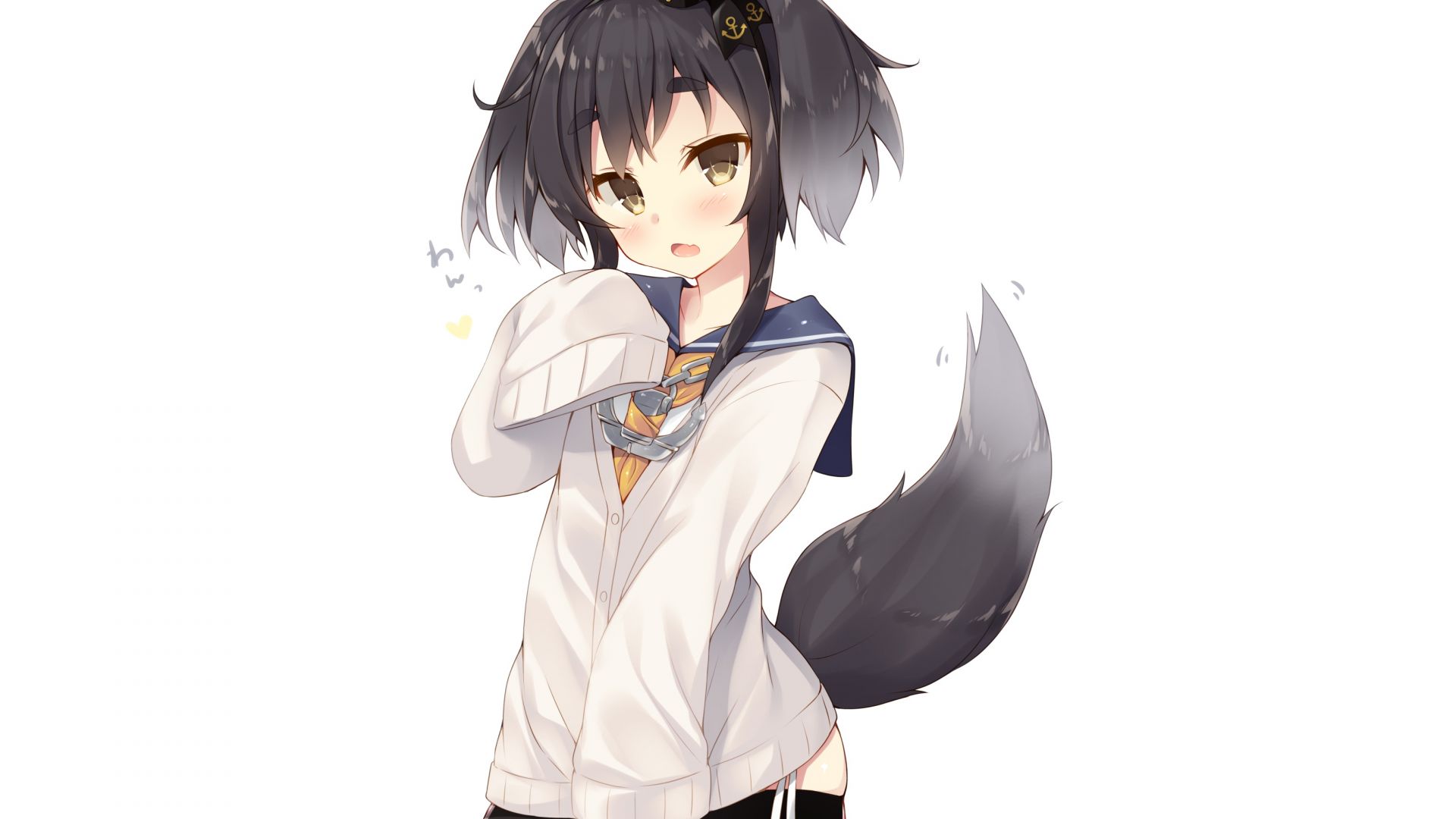 Wallpaper Fox girl, anime, kancolle