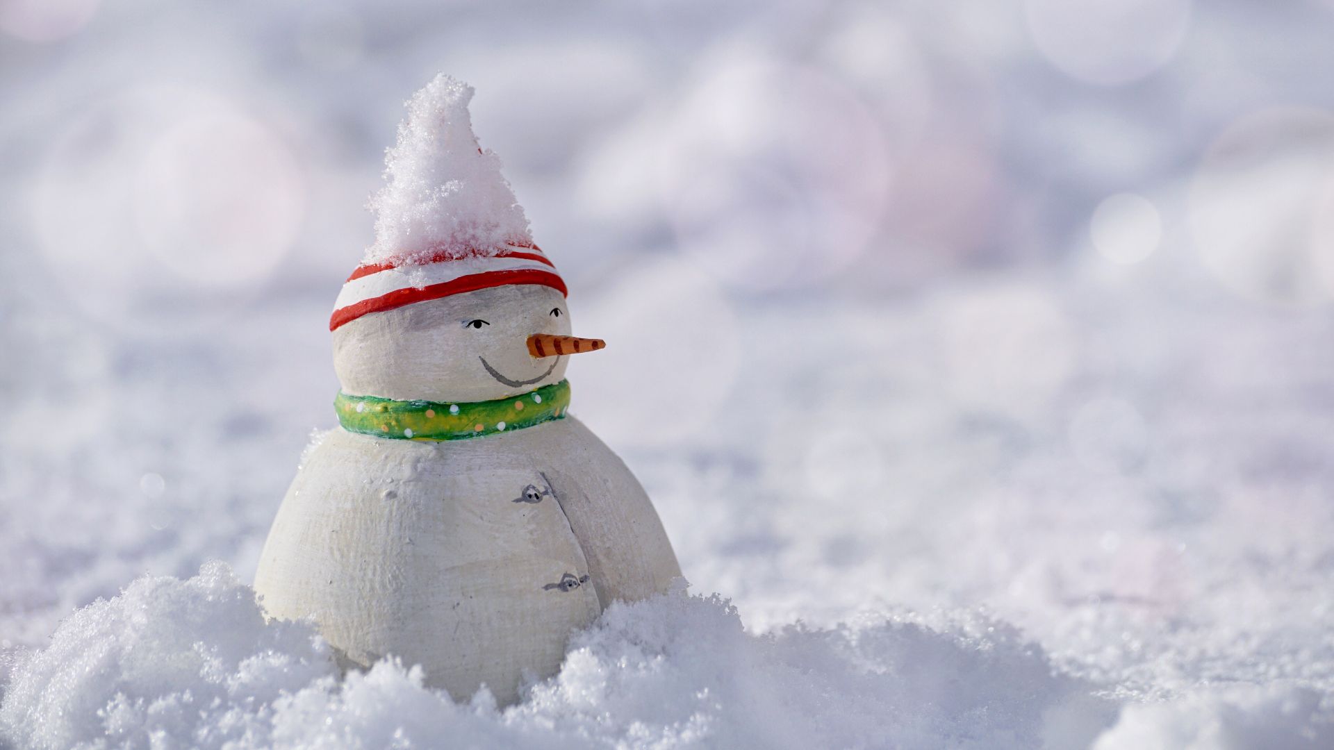 Wallpaper Snow man, winter, holiday, toys, 5k