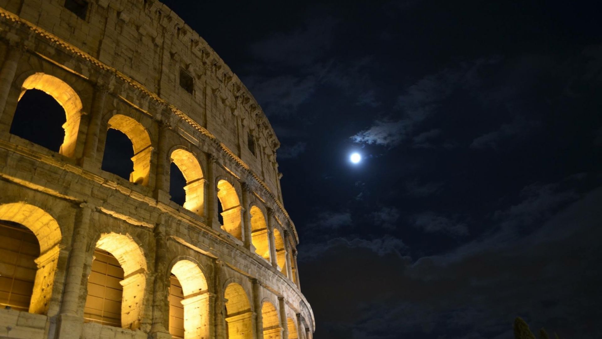 Wallpaper Colosseum, Rome, night, architecture