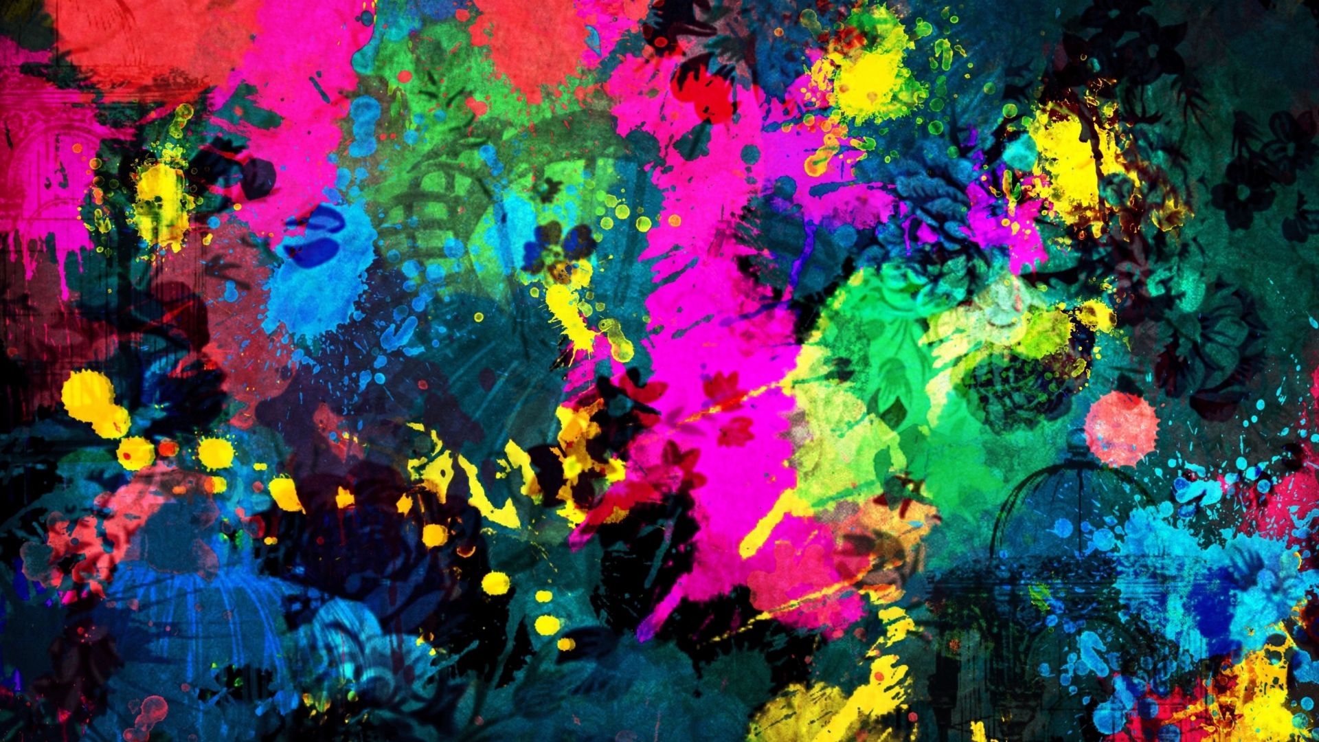 Wallpaper Colorful paint splatter