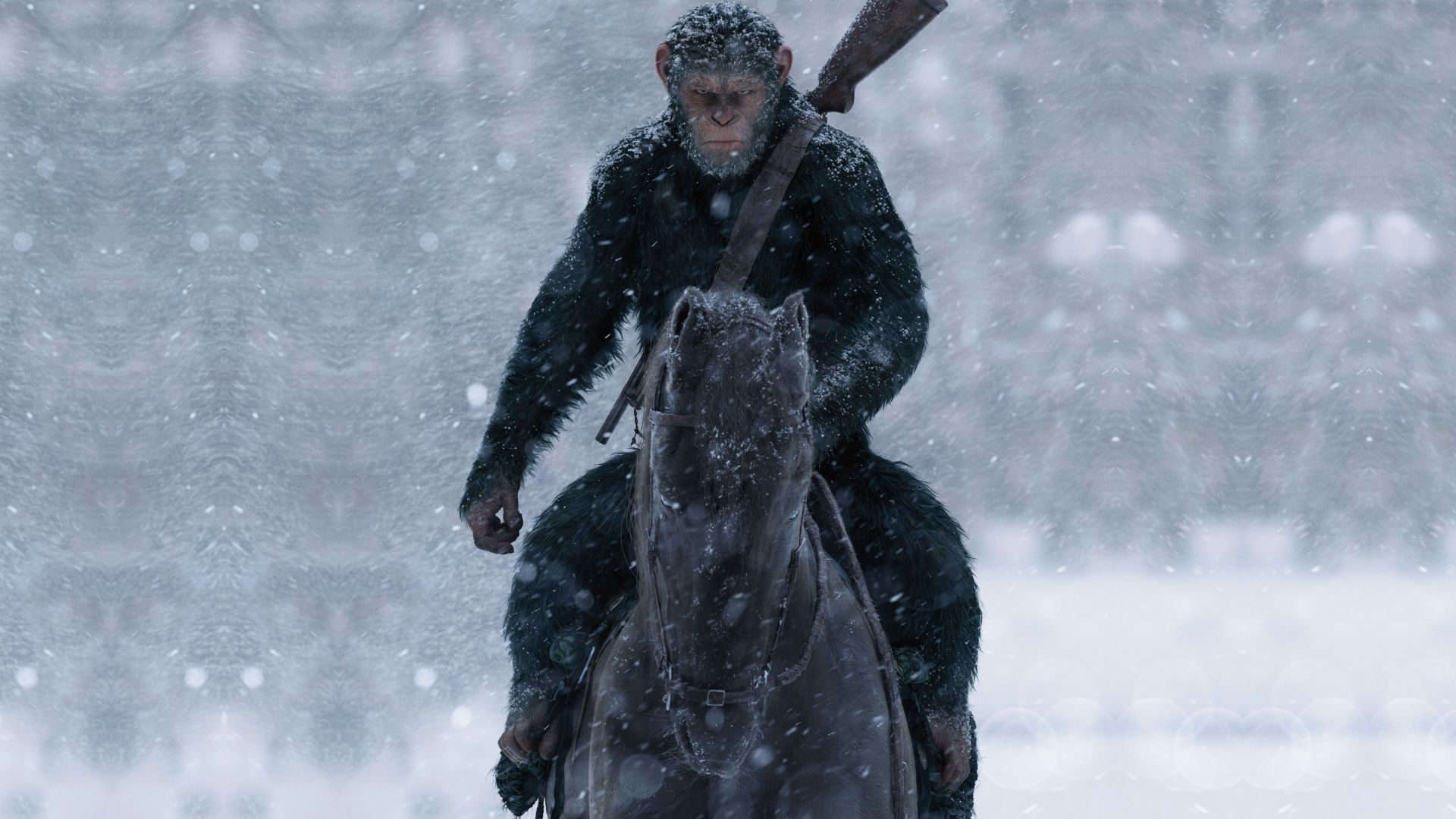 Wallpaper War for the planet of the apes, movie, monkey, horse riding, 5k