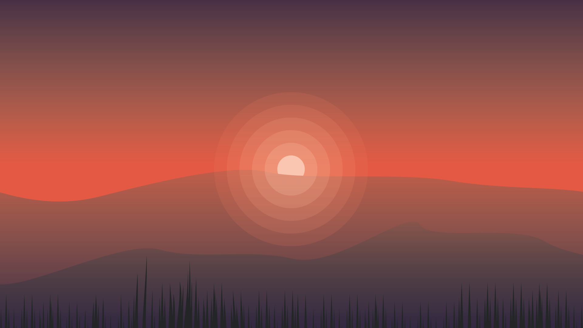 Wallpaper Sunset illustration, horizon