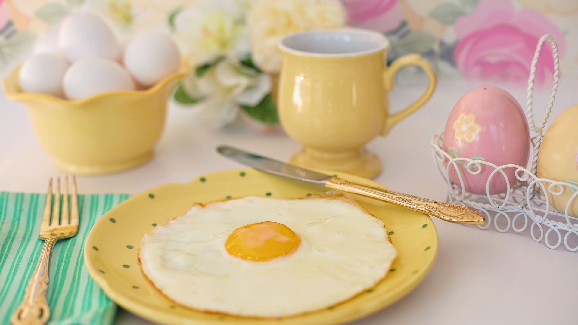 Wallpaper Fried egg, breakfast, morning