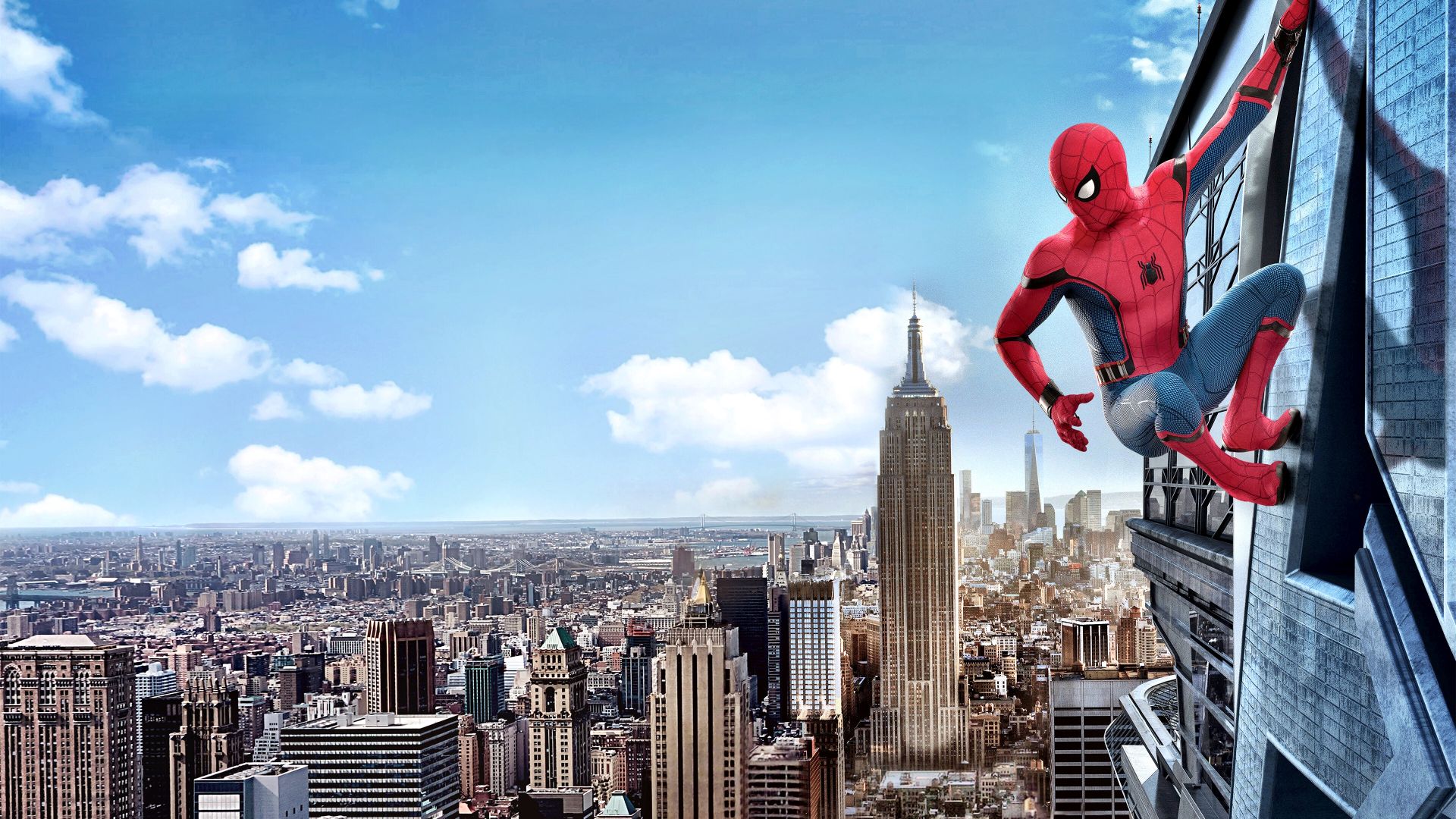 Wallpaper Spider-man: homecoming, movie, buildings, 4k