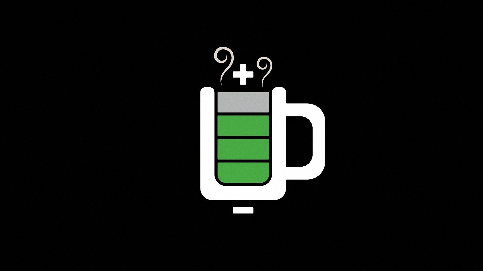 Wallpaper Battery, coffee cup, minimal