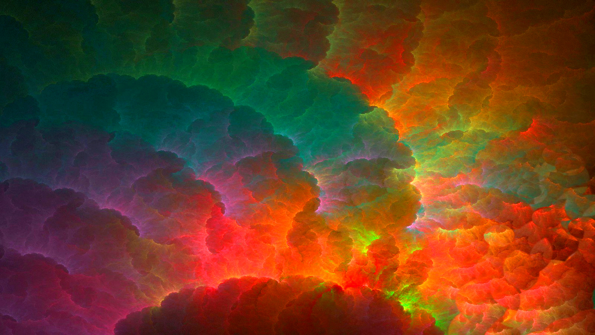 Wallpaper Colorful clouds, rainbow, kind