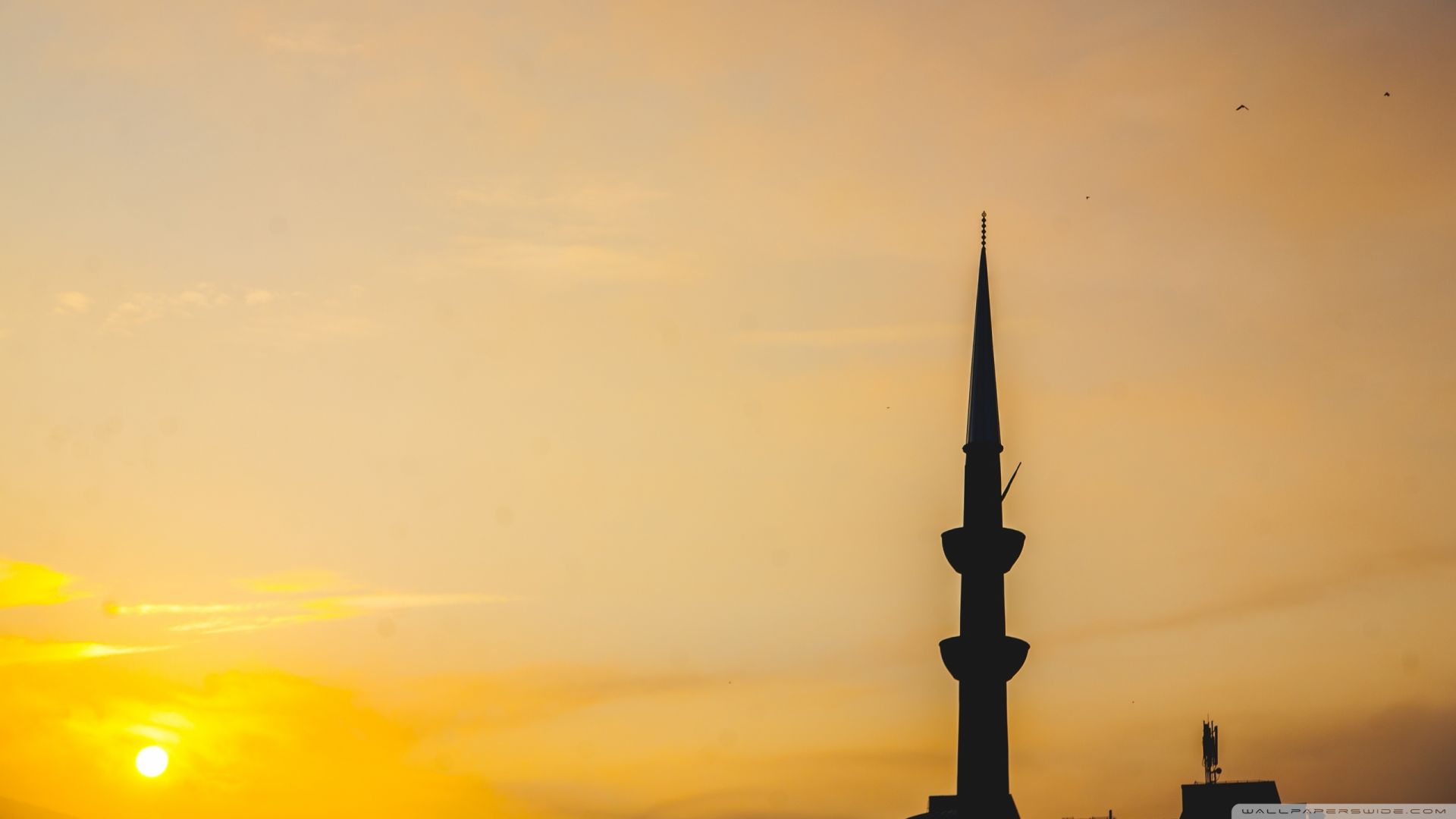 Wallpaper Mosque, architecture, sunset