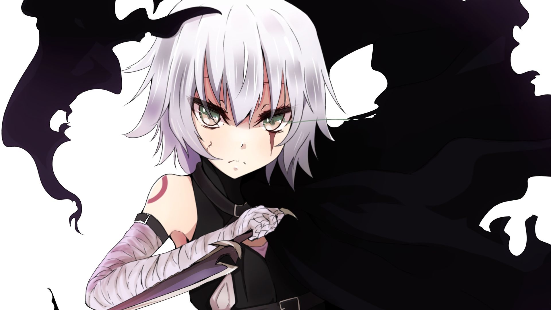 Wallpaper Assassin of Black, Fate series, anime girl