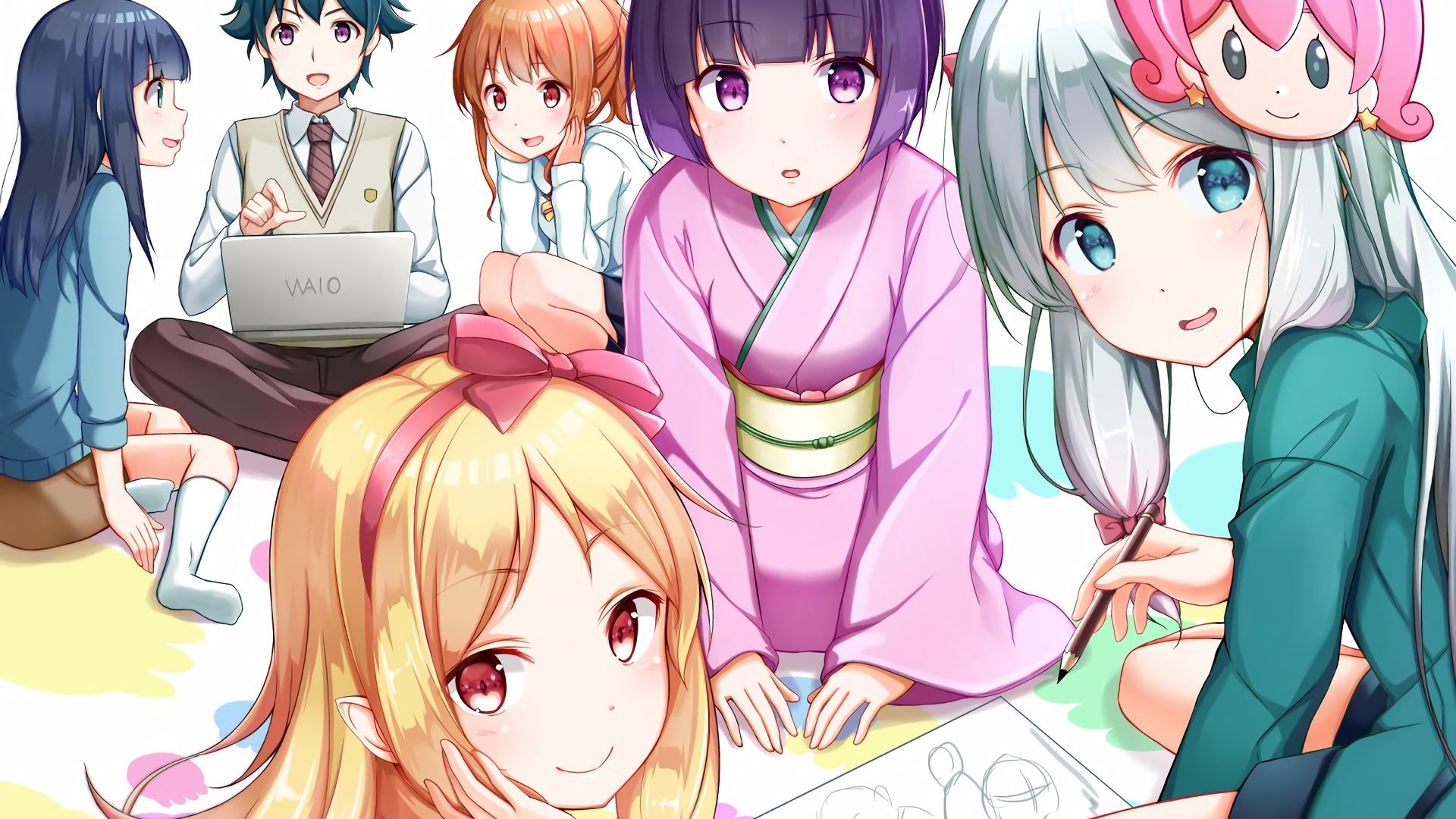 Wallpaper Eromanga-sensei, anime girls