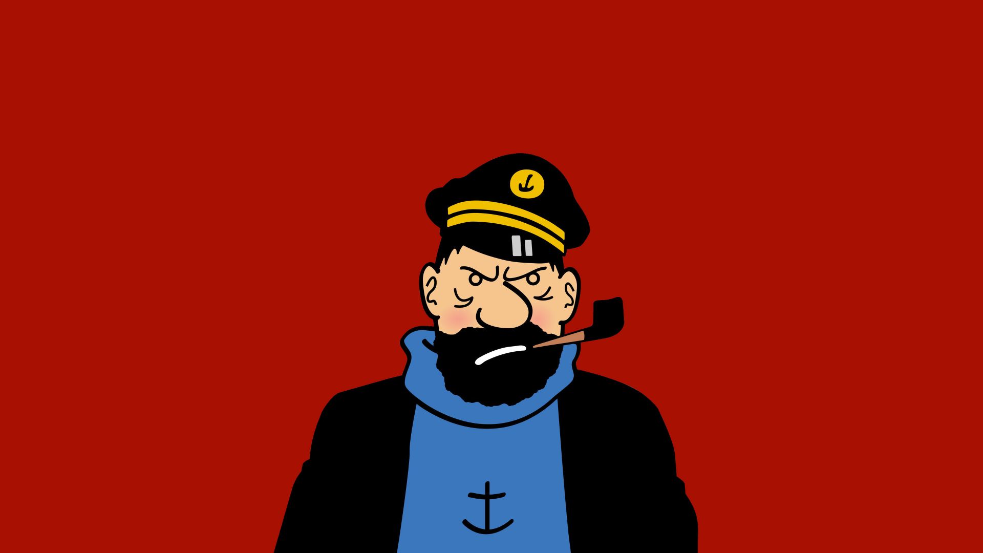 Wallpaper Captain, Tintin, cartoon, art