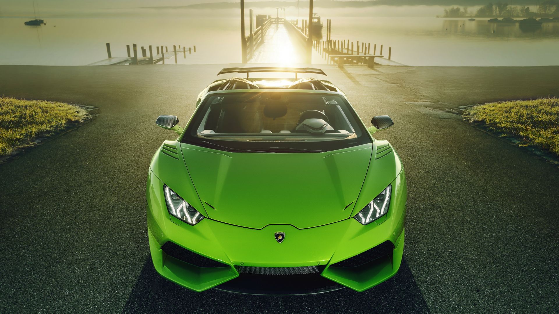 Desktop Wallpaper Lamborghini Huracan, Green, Sports Car, Hd Image,  Picture, Background, D536f6